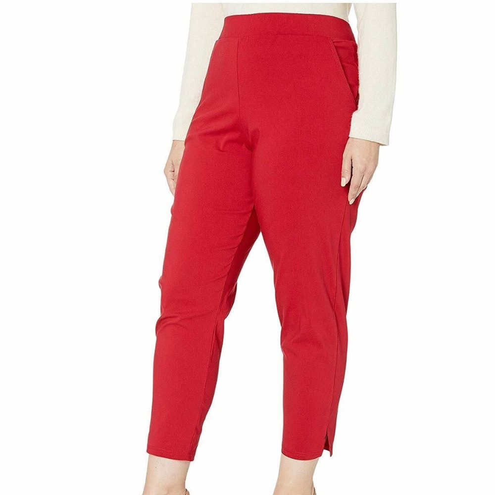(NWT) HUE Women's Temp Tech Trouser Leggings Deep Red Size Small